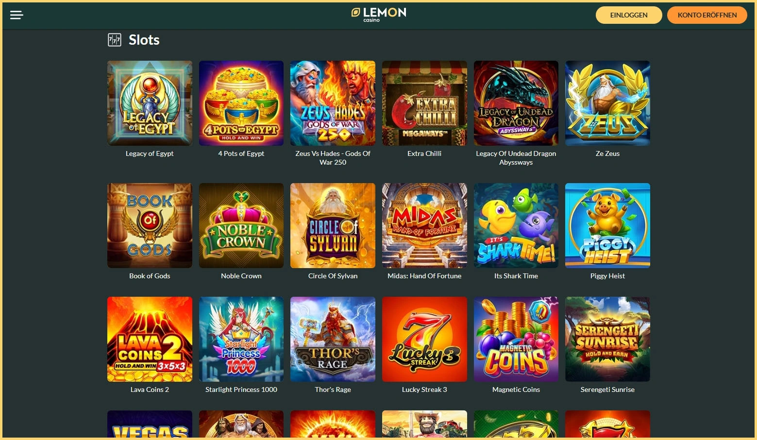 Alle slots bei lemoncasino deutschland online casino