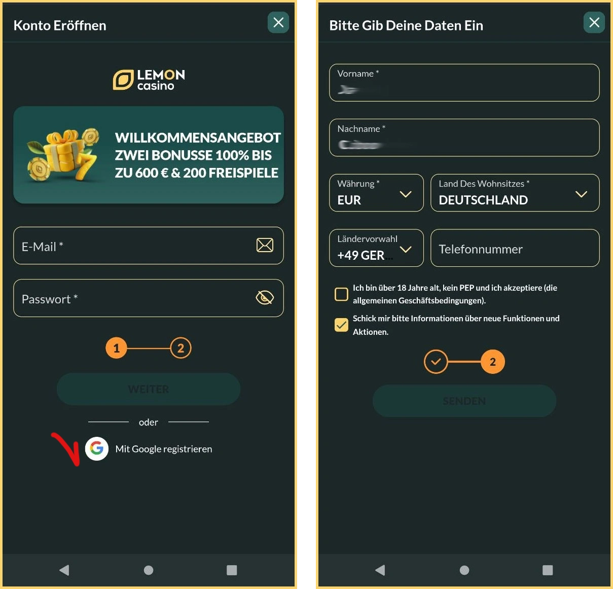 Lemon Casino Funktionen und Registrierung für Spieler aus Deutschland