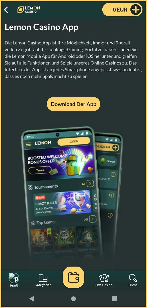 Lemon Smartphone App Übersicht und Funktionen