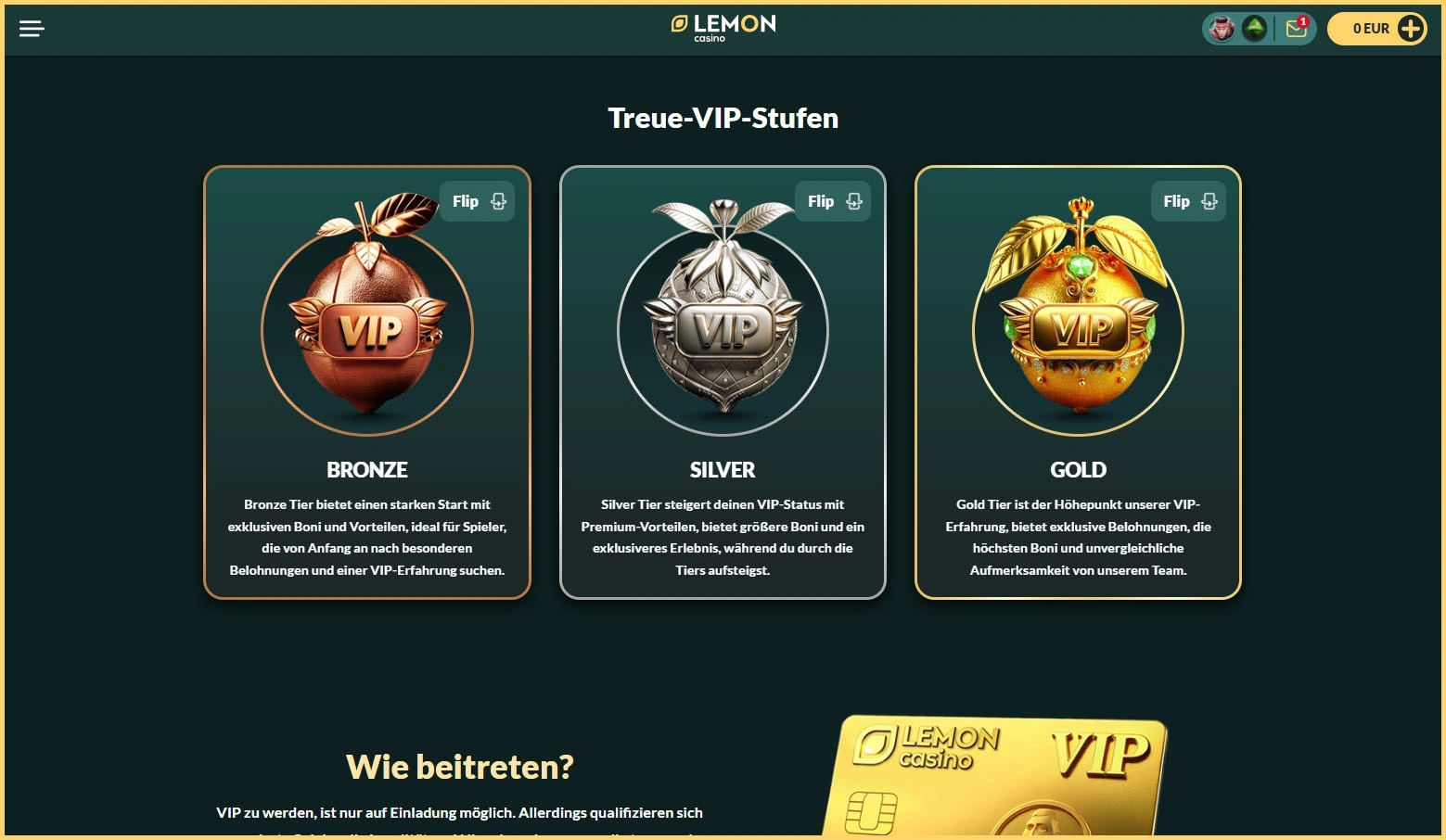 VIP-Programm im Lemon Casino – Vorteile und Stufen des Loyalitätsprogramms für treue Spieler